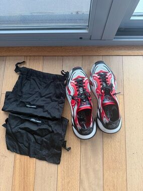 Dolce & Gabbana Red, White and Black Runner Sneakers with Graphic Panels